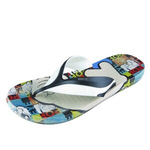 Popeye  Men Flip Flop Sandals Size 8 Medium Multicolor Synthetic Slip On‎